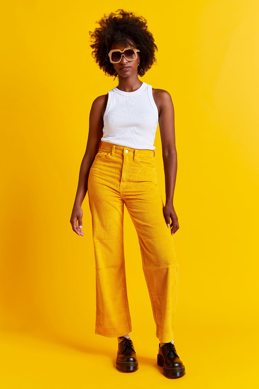 yellow corduroy pants womens