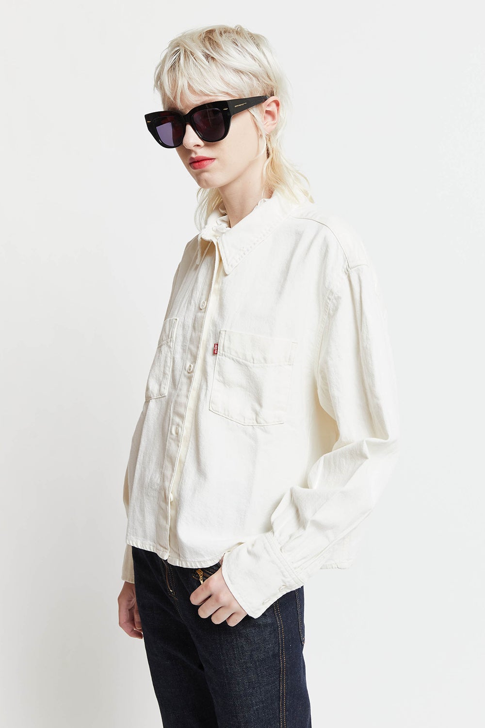 zoey pleat utility shirt