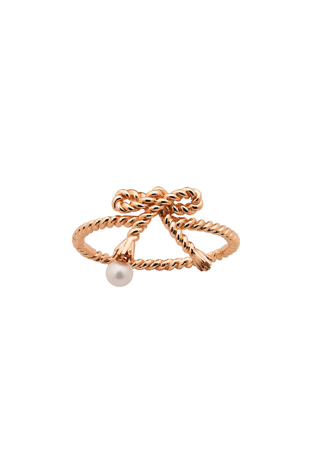 rose gold heart knot ring