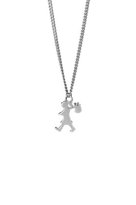 Runaway Soccer Girl Whistle Necklace Silver