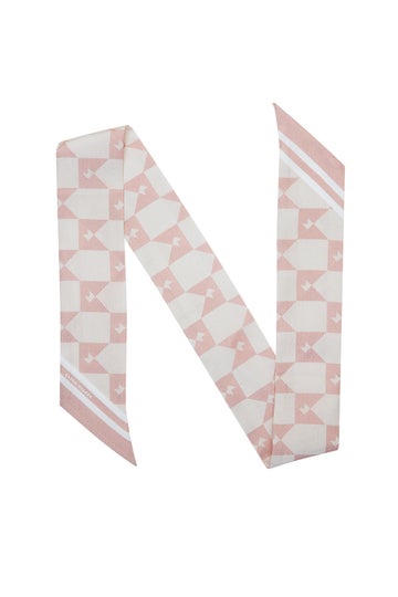 New Louis Vuitton Pink Dogs Monogram Silk Twilly Scarf