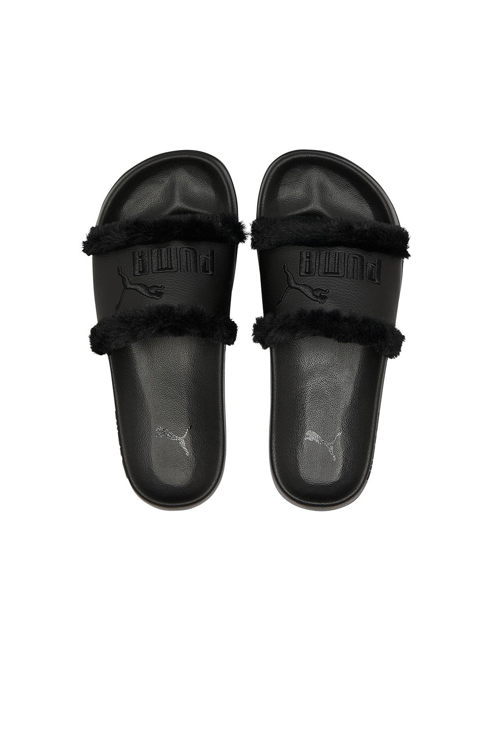 Fenty slides hot sale fur black