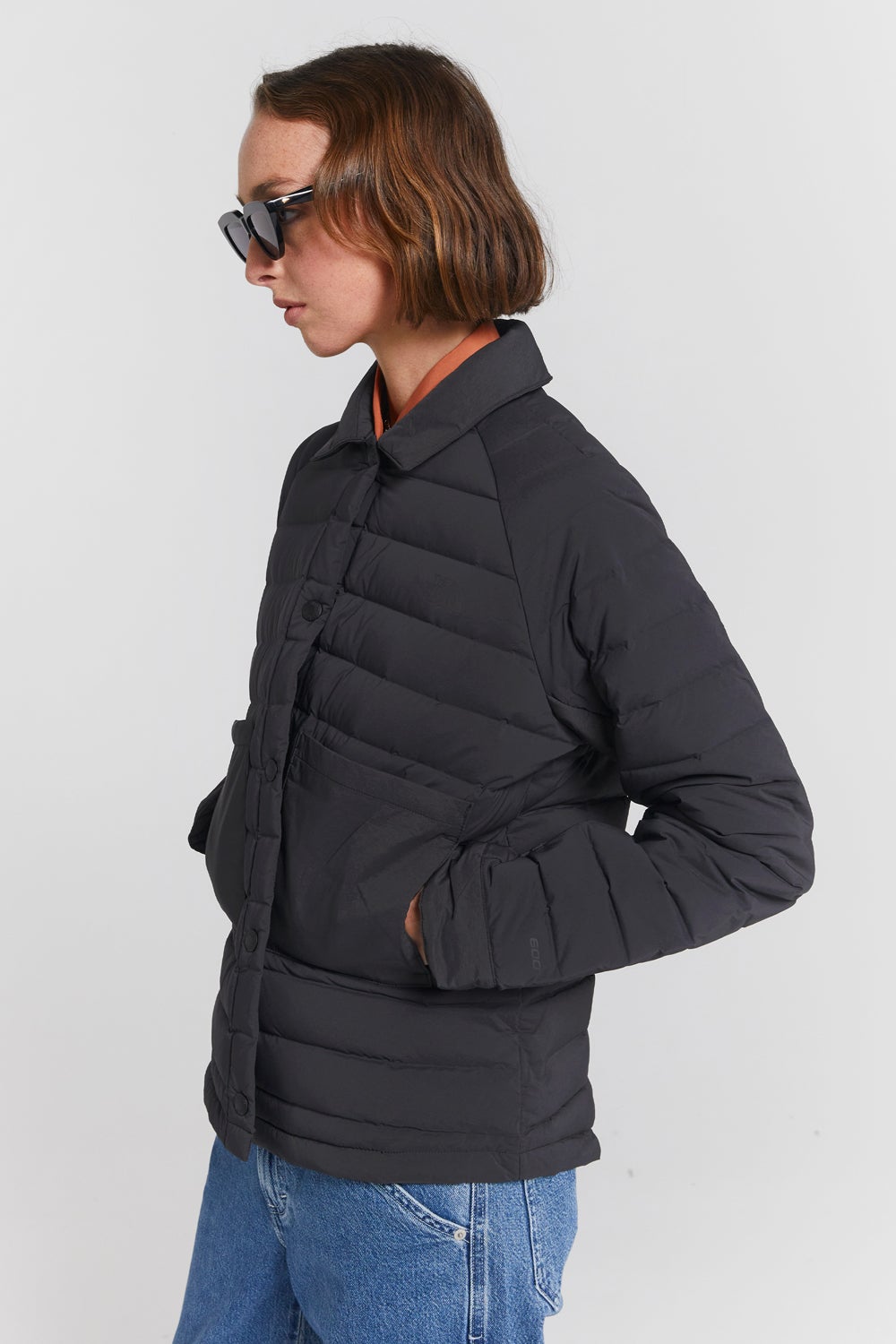 The North Face Belleview Stretch Down Shacket Black | Karen Walker