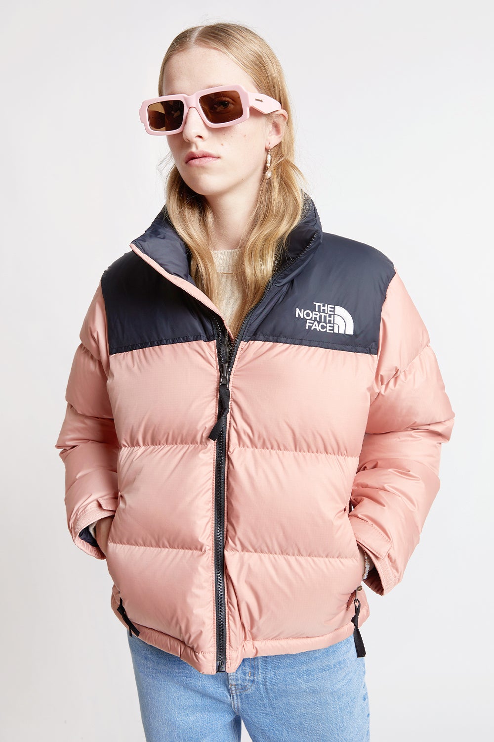 rose pink north face jacket