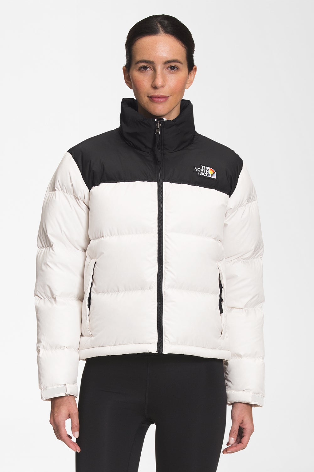 north face white bubble coat