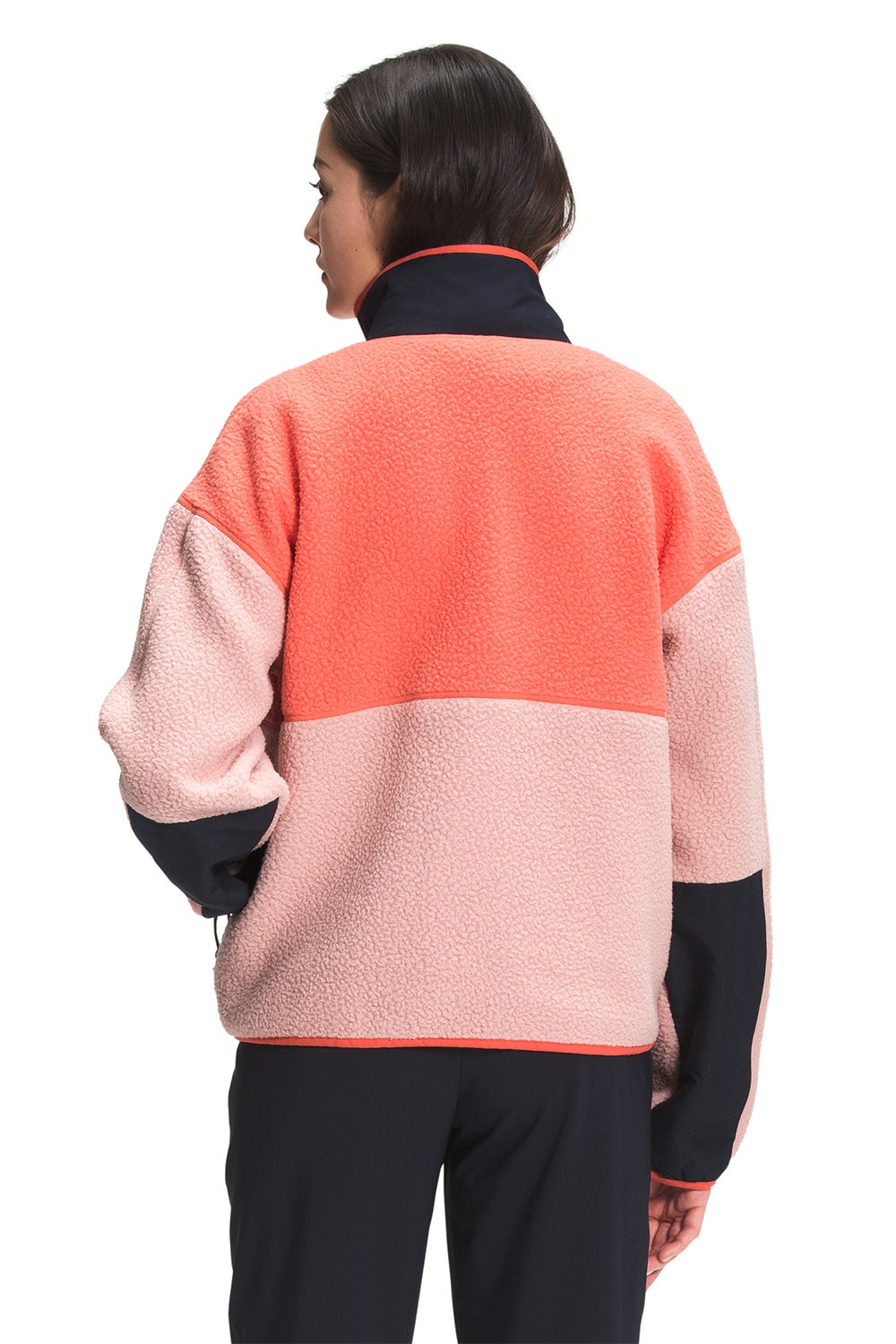 womens orange north face fleece