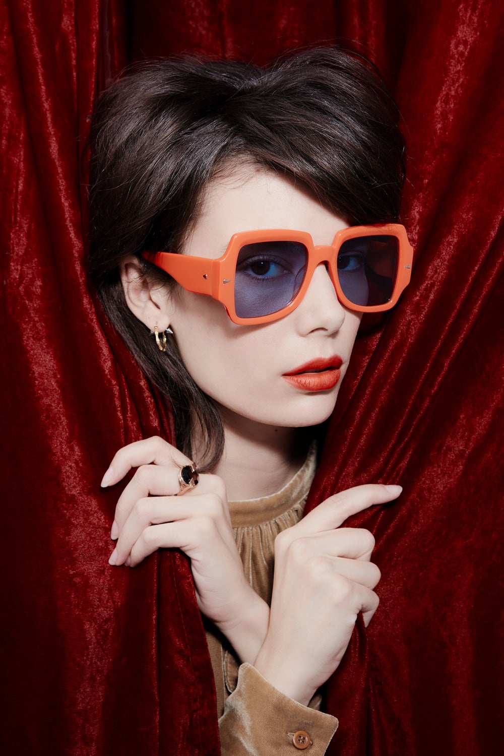 karen walker orange sunglasses